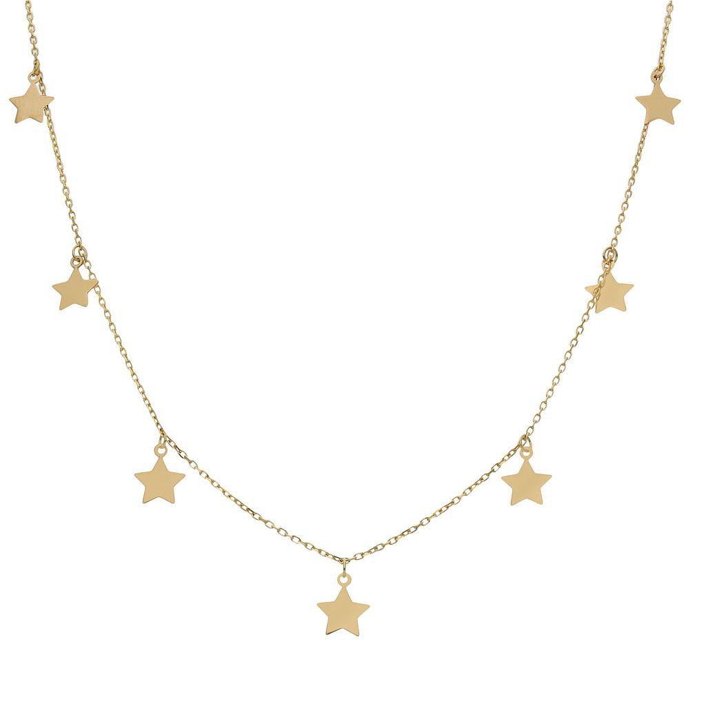 Gargantilla con 7 Estrellas. Oro 18k