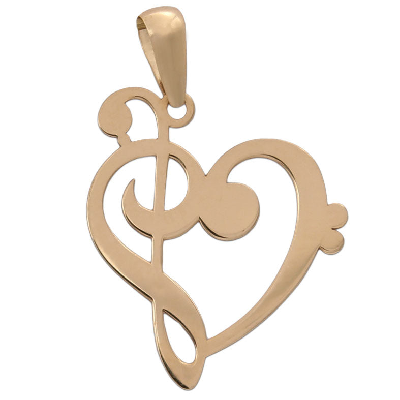 Colgante musical clave Sol - Fa con forma de corazon.